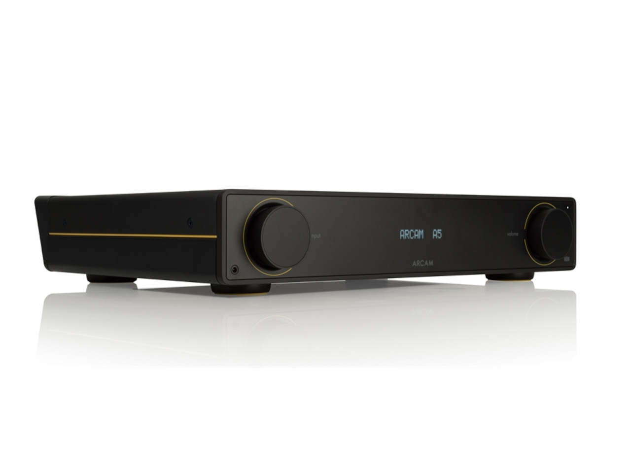 Verstärker, Hifi-Verstärker, Schwarz, Goldene Akzente, Frontpanel