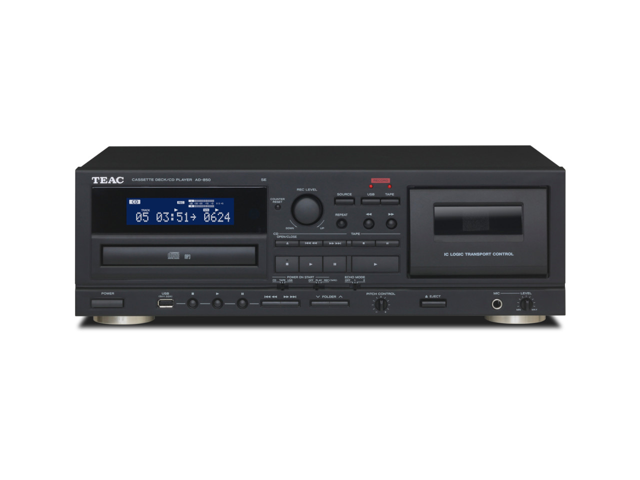 TEAC AD-850-SE Black Elektronik, CD-Player, Kassettenspieler