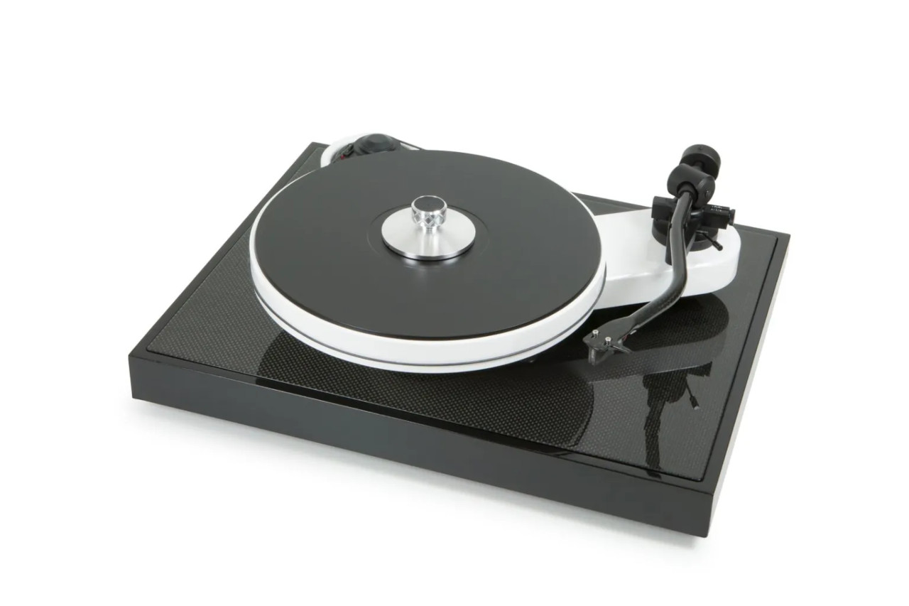 Plattenspieler, Turntable, Schwarz, Gummi-Platte, Tonarm