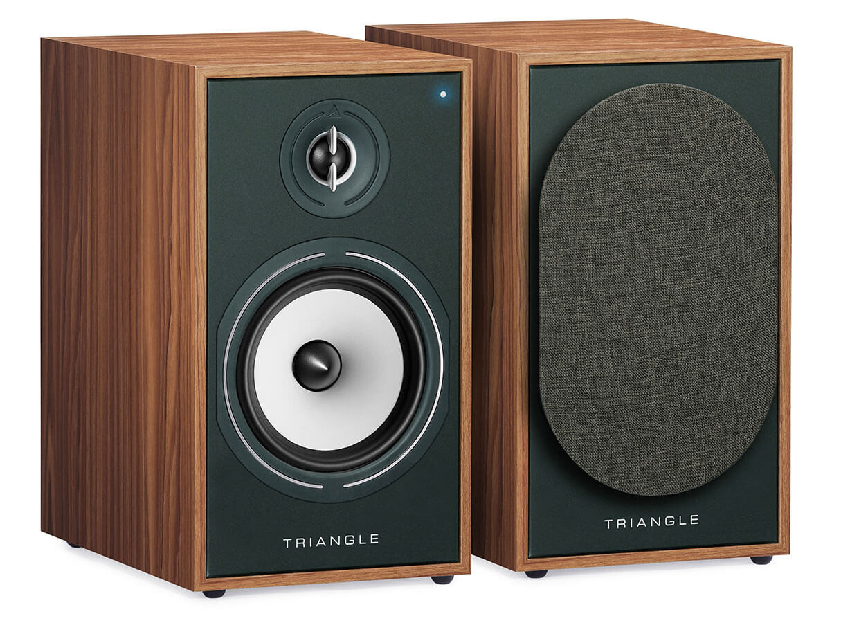 Lautsprecher, Stereo-Lautsprecher, Holzgehäuse, Two-Box Lautsprecher, Grün dunkel