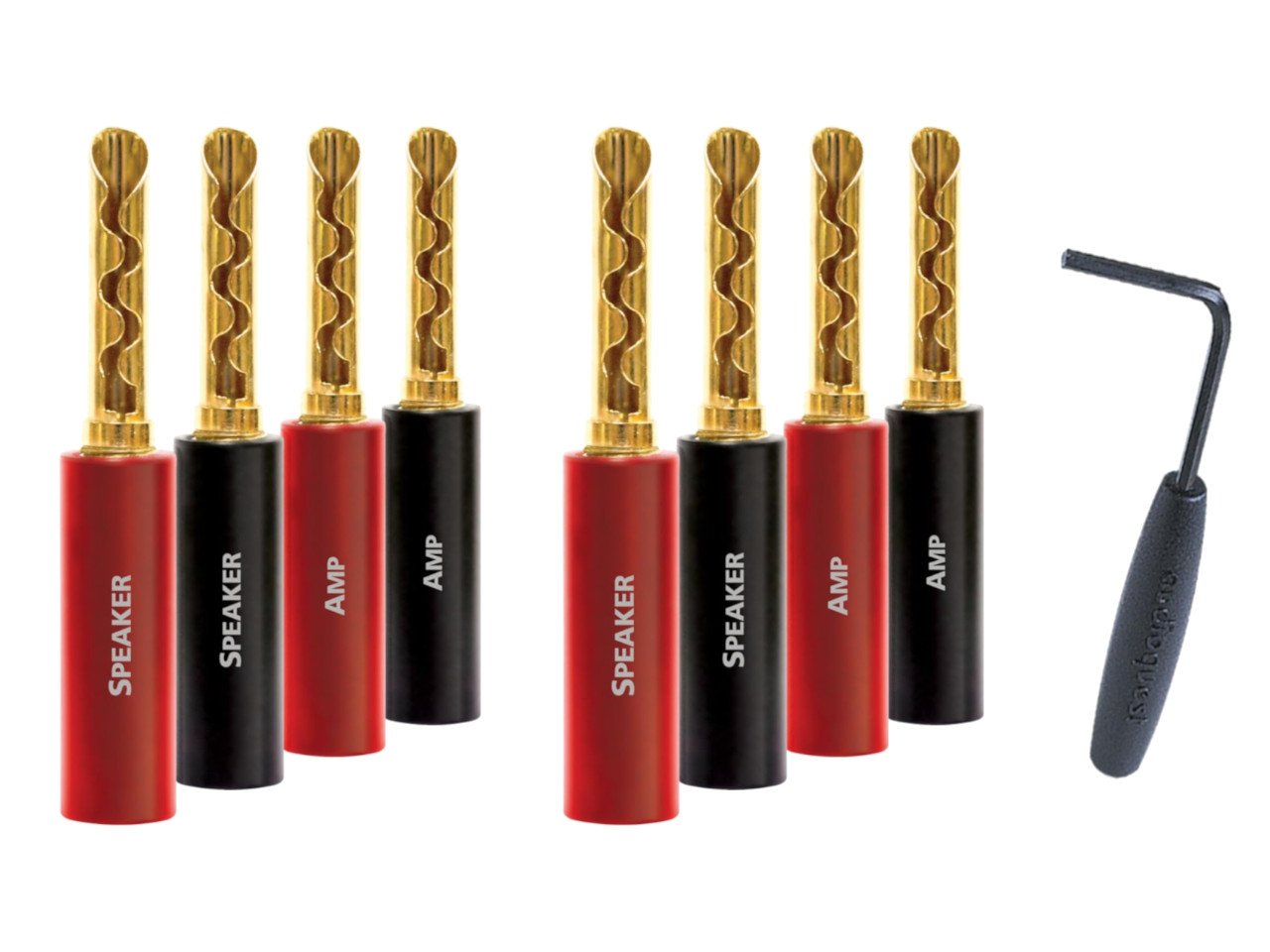 Kabelanschluss, Goldene Wicklungen, Bananenstecker, Klinkenloser Adapter, Werkzeugset