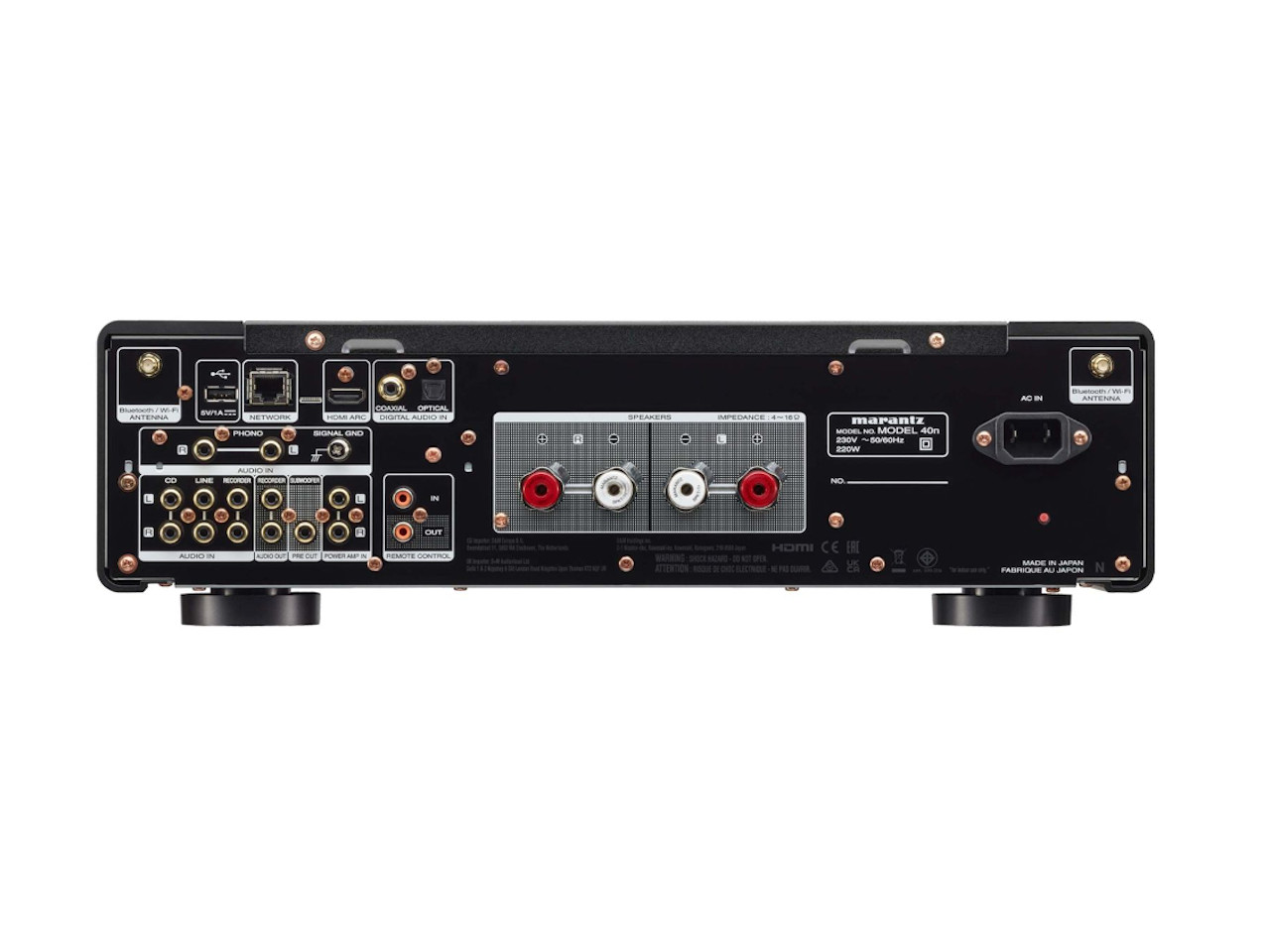 A/V-Empfänger, Rückseite, RCA-Anschlüsse, HDMI-Ausgang, Netzeingang