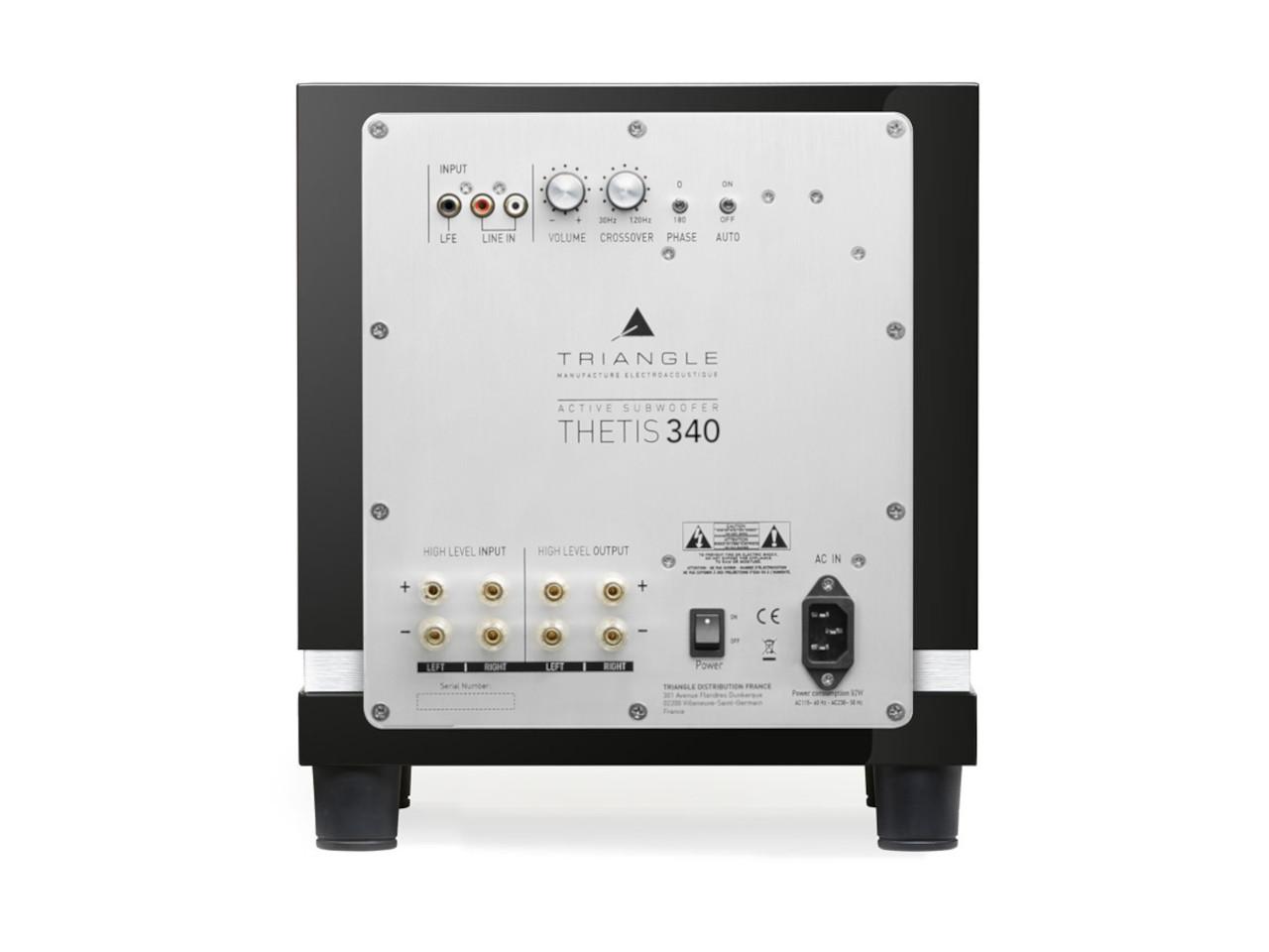 subwoofer, aktiv, thetis 340, triangle, receiver