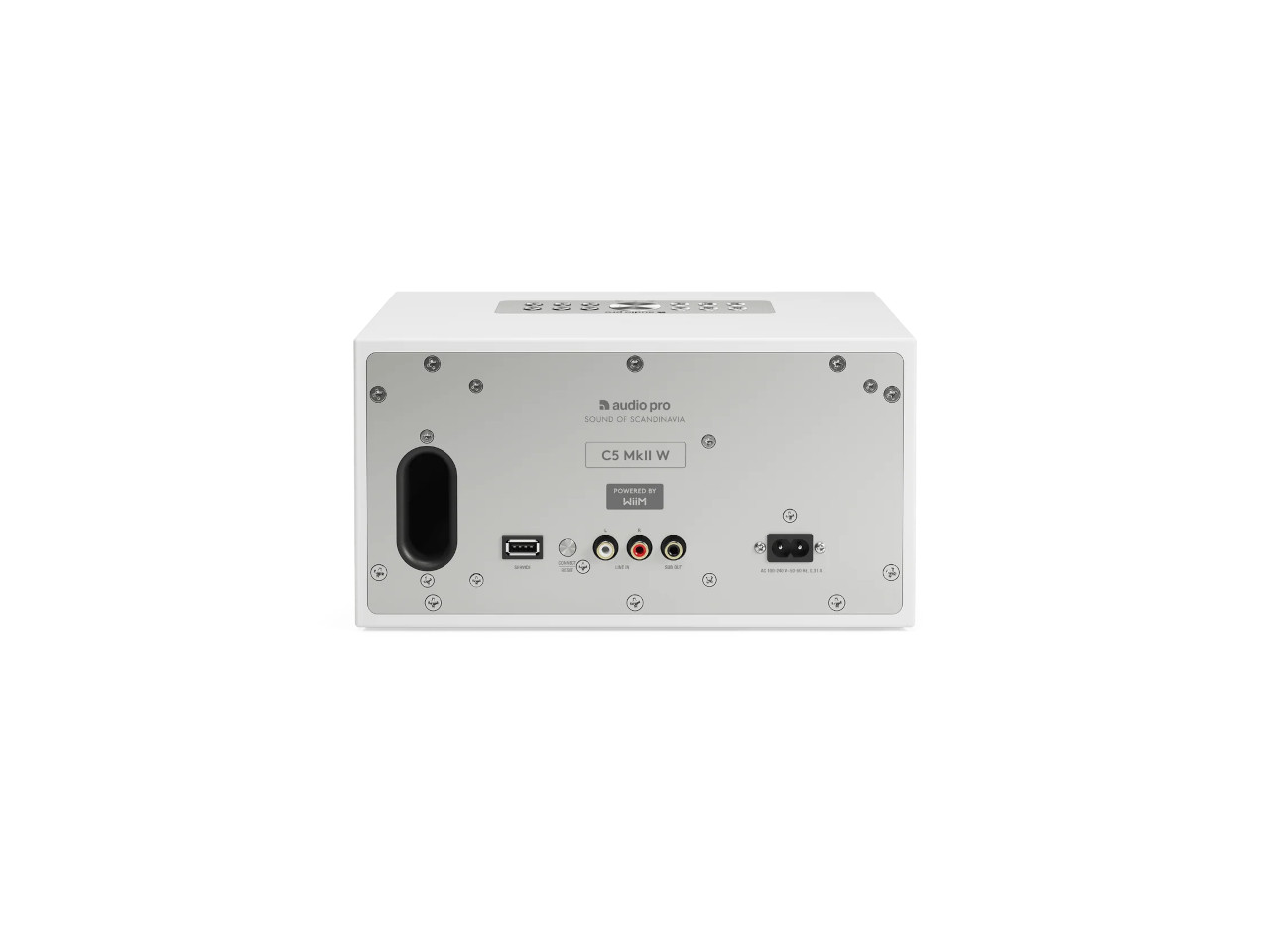 subwoofer, rückseite, lautsprechersystem, audio device, graues metallpanel