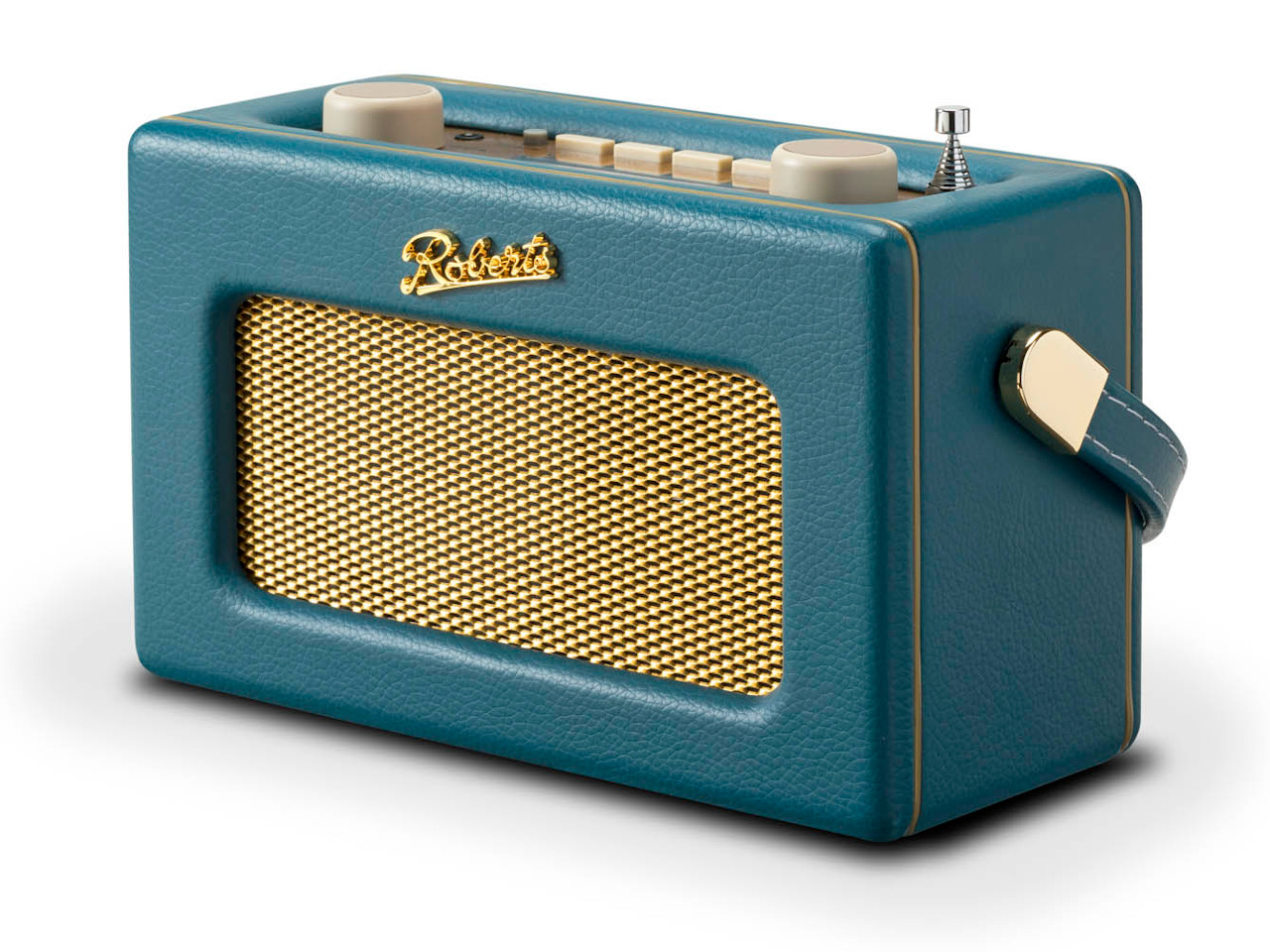 Mini-Lautsprecher, Bluetooth-Lautsprecher, goldenes Gitter, blauer Gehäuse, tragbarer Lautsprecher