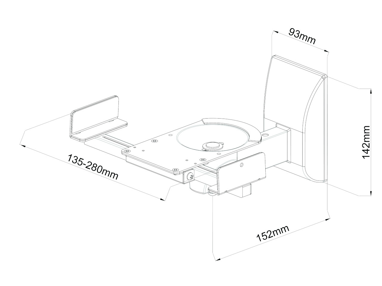 tv mount, wandhalterung, verstellbar, abmessungen, platten