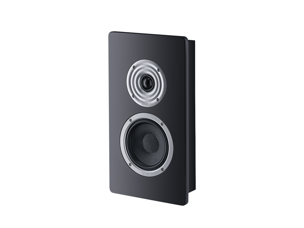 Lautsprecher, Stereolautsprecher, 2-Wege Lautsprecher, schwarze Speaker, Metall-Lautsprecher