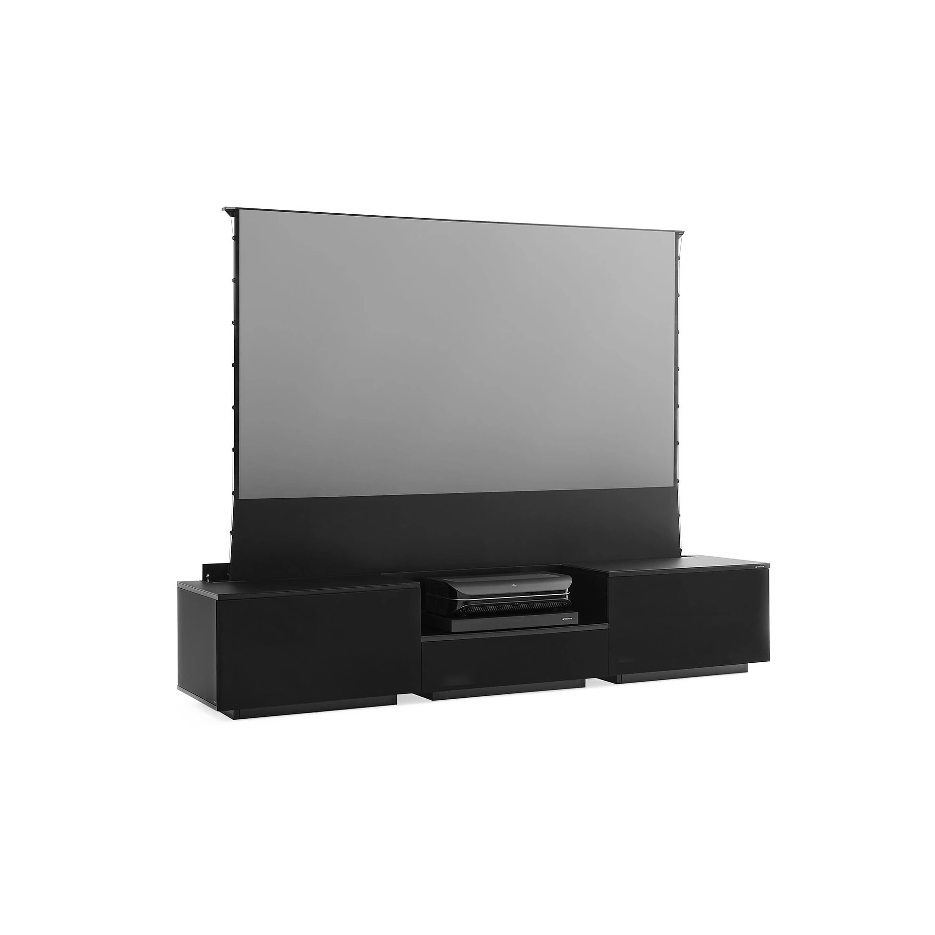 Heimkino, TV-Möbel, Schwarz, Glasbildschirm, Unterhaltungssystem