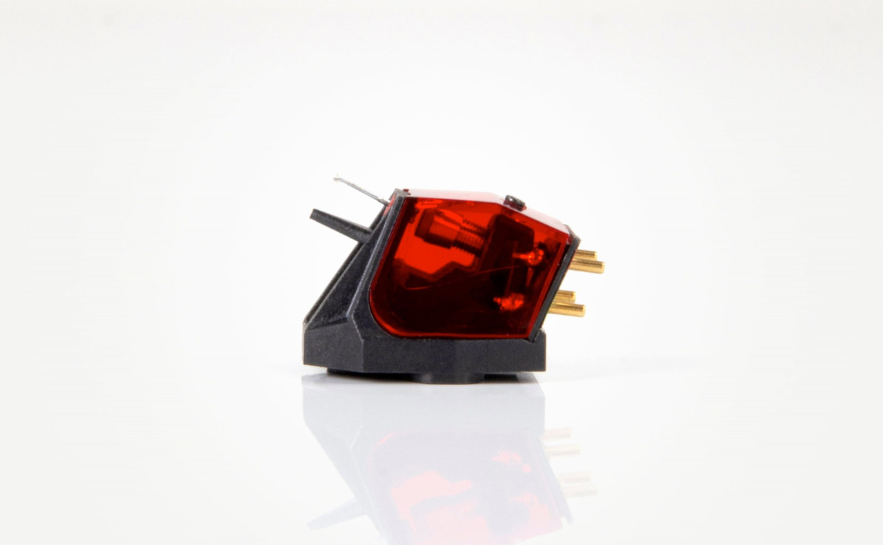 Turntable cartridge, Red translucent, Phono cartridge, Gold pins, Acrylic red shell