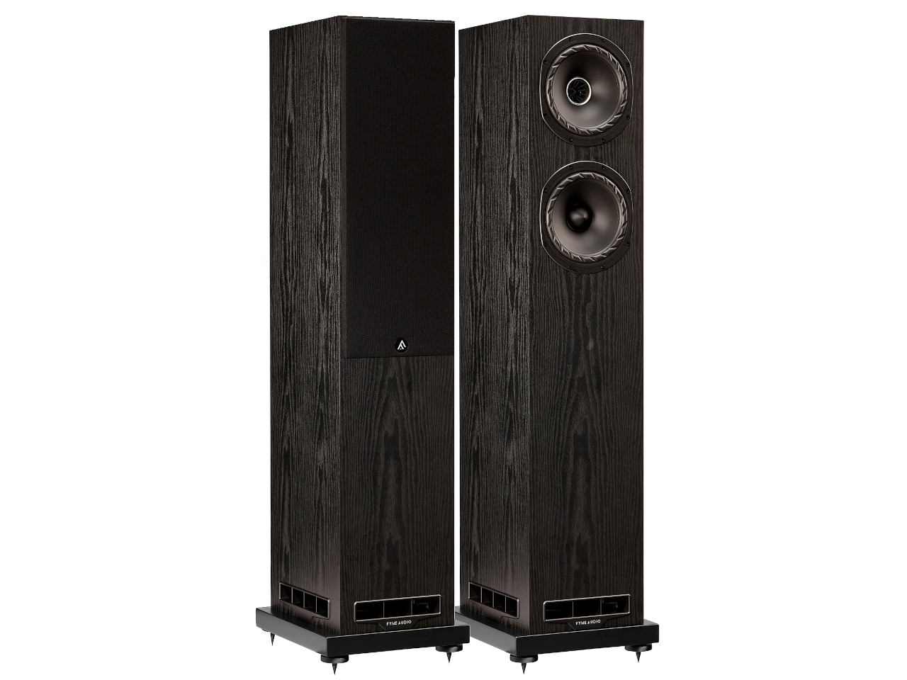 Regallautsprecher, Stereo-Lautsprecher, Schwarz Holzoptik, Zwei-Wege, Standlautsprecher