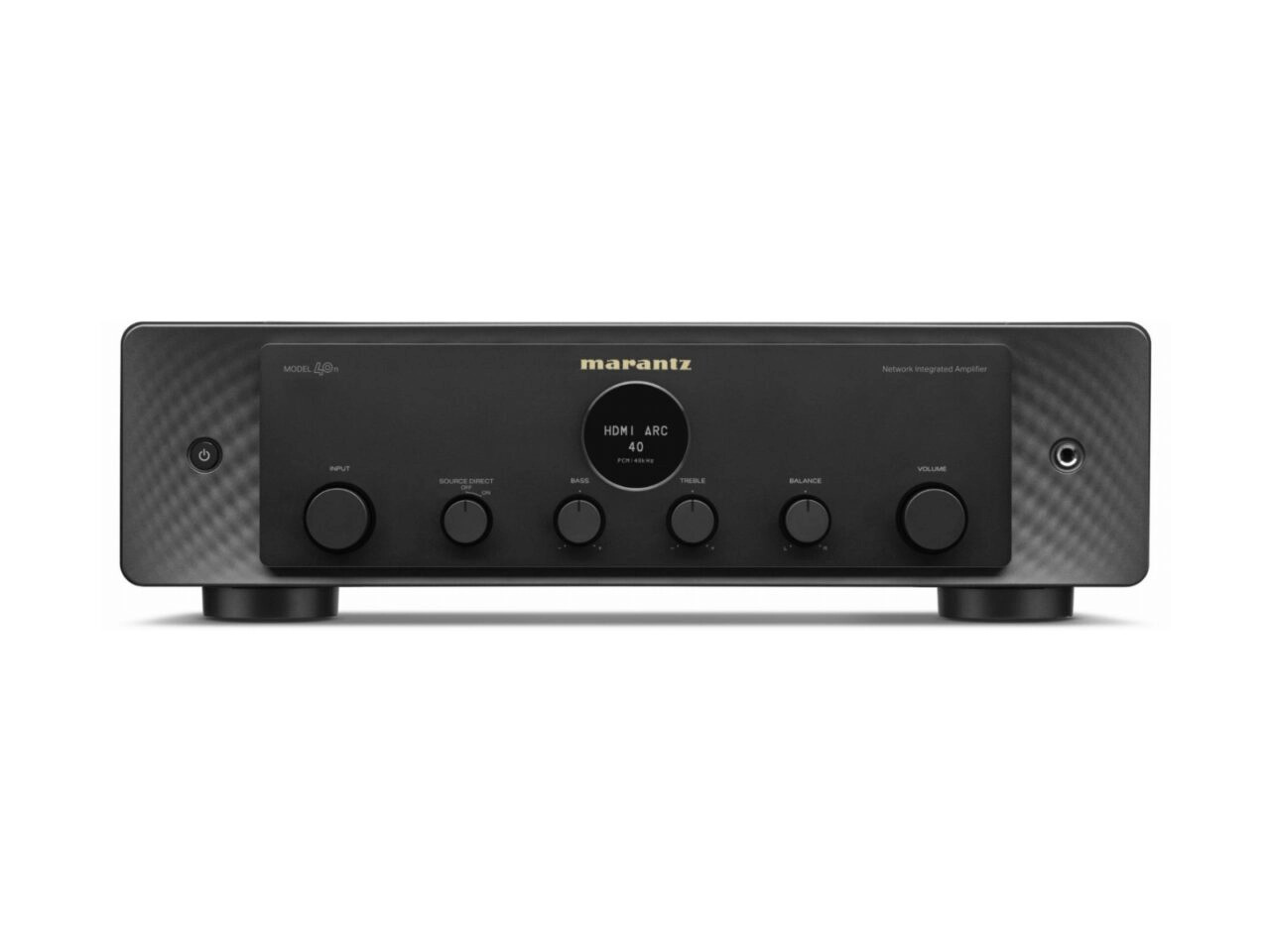 Stereo-Verstärker, Verstärker, schwarz, Drehknöpfe, digitalanzeige