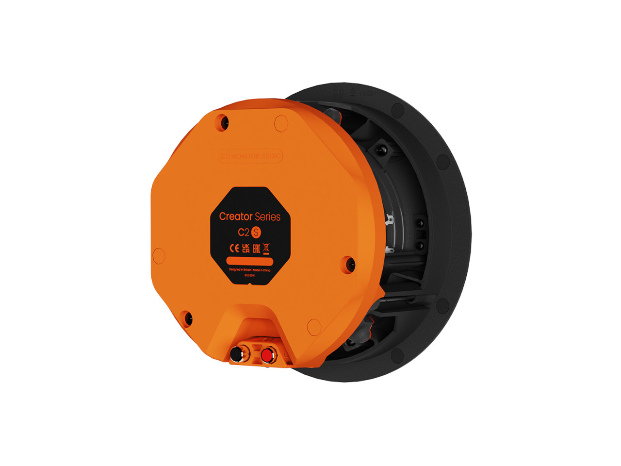 orange, runde lautsprecher, creator series, monitor audio, anbaubares modul