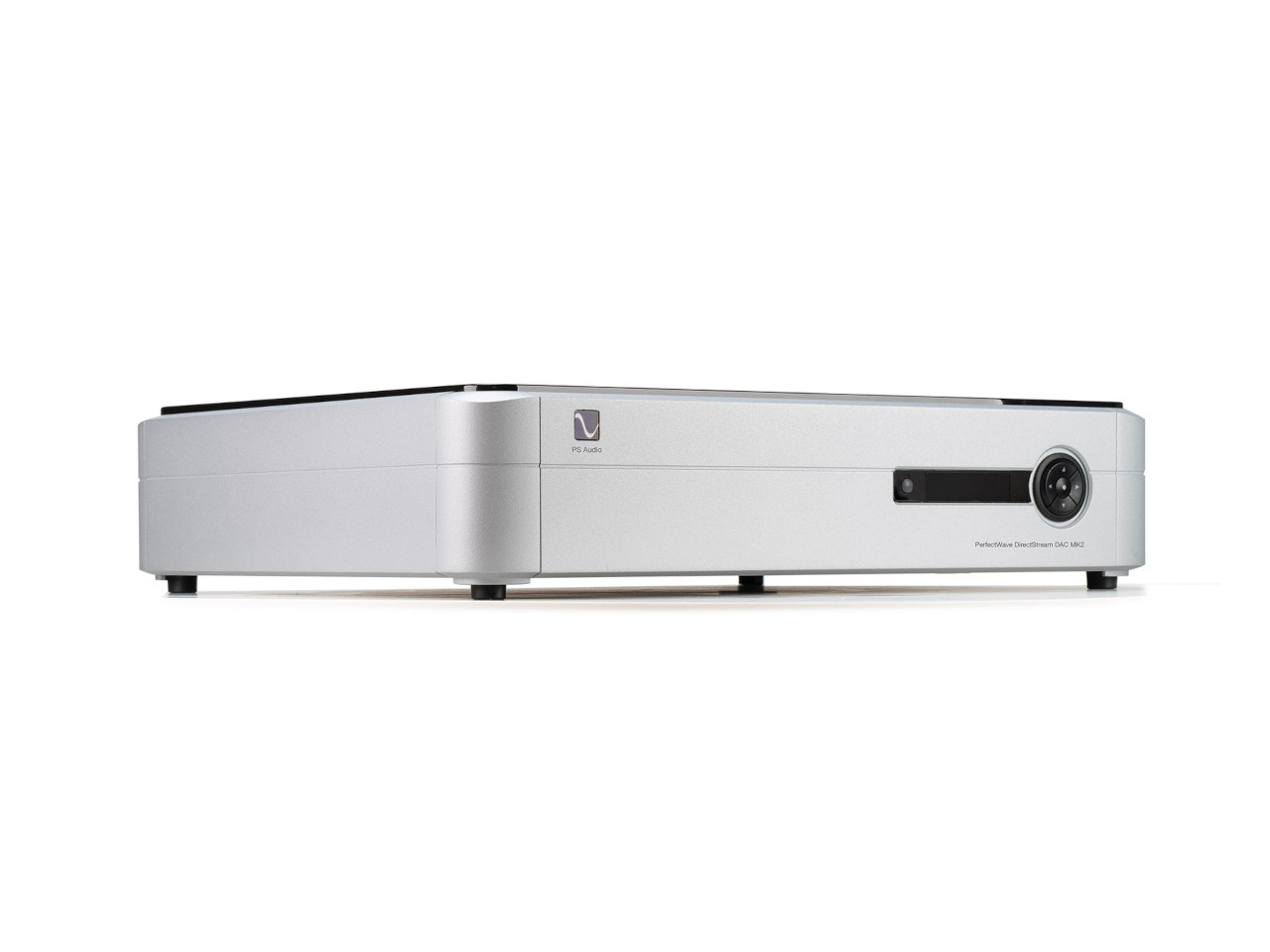 hifi, DAC, silber, vorderes display, projektor-ähnlich