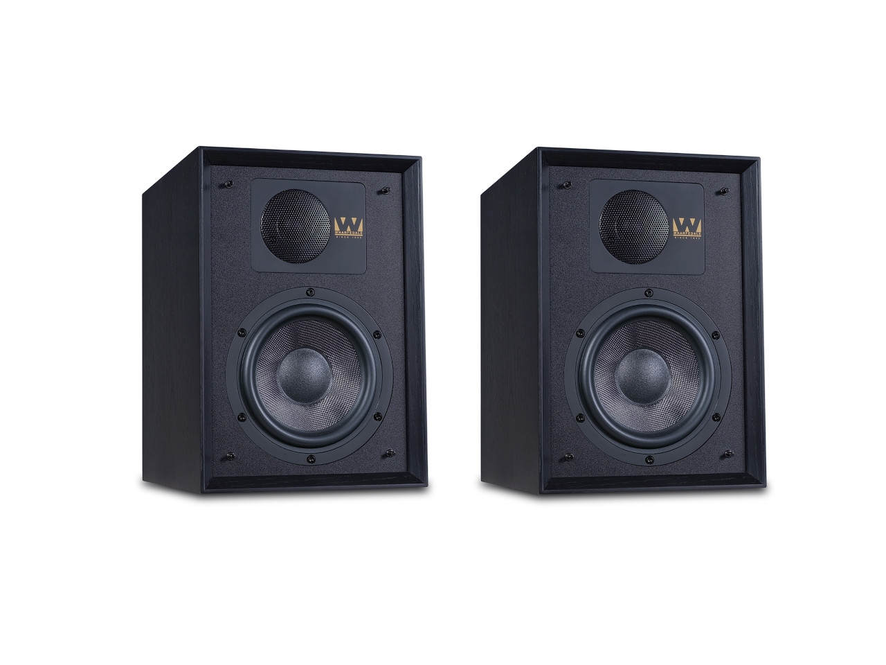 Lautsprecher, Stereo-Lautsprecher, 2er-Set, Kunststoff-Holzgehäuse, Schwarz