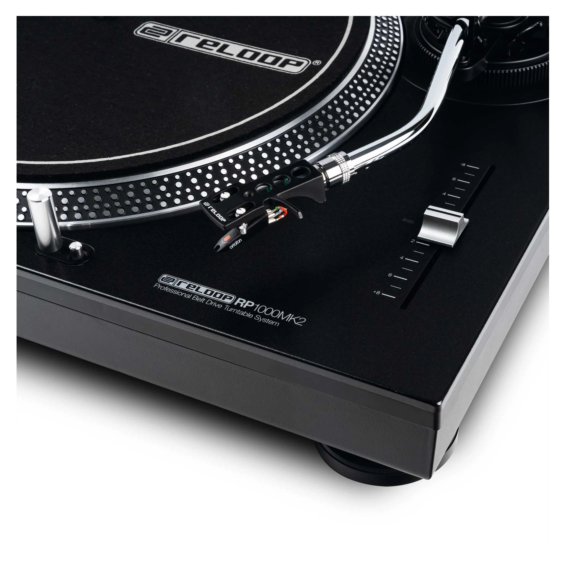 Plattenspieler, Turntable, RP1000MK2, Gerätevorderseite, Tonarm