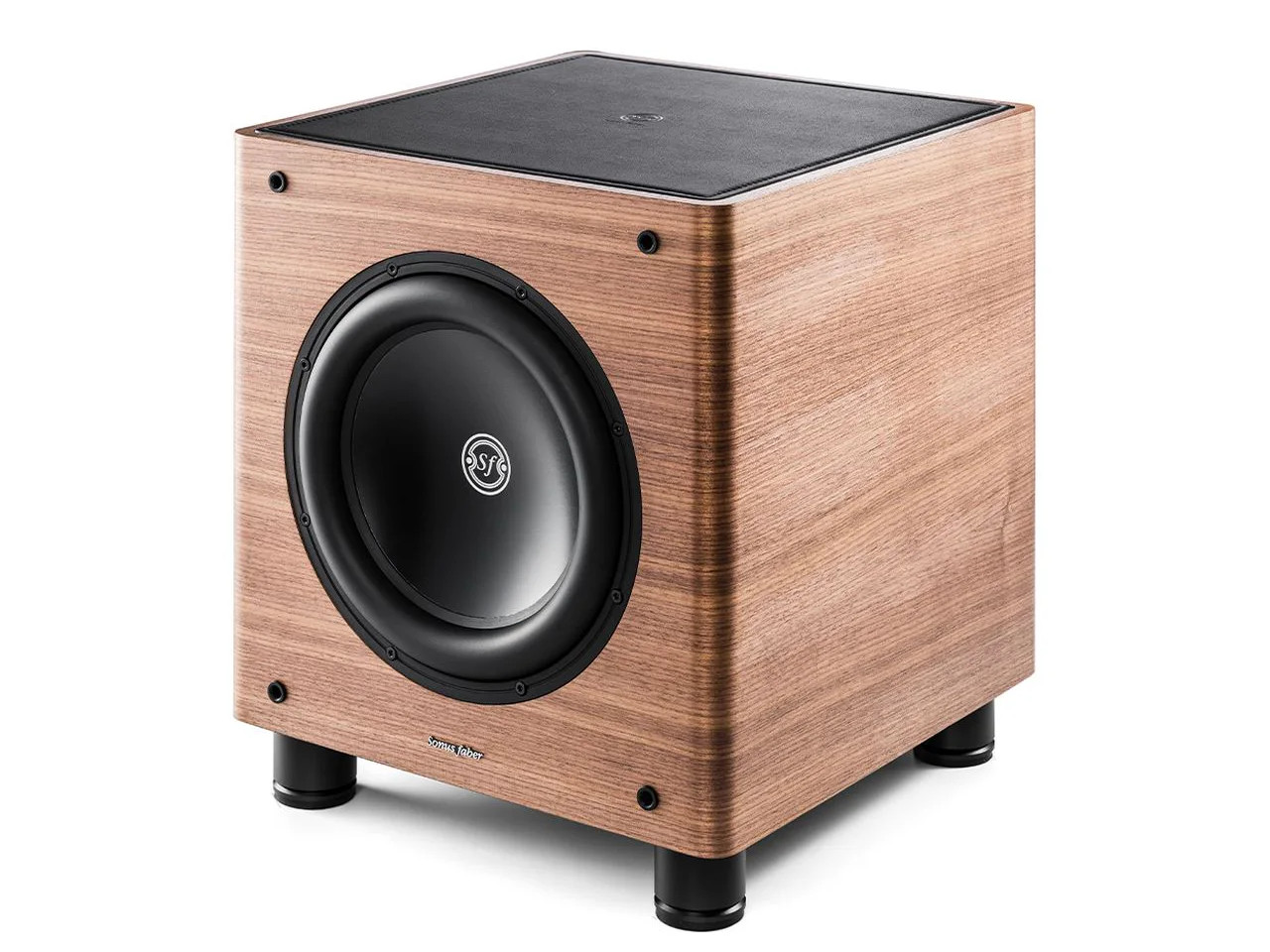 Subwoofer, Holzgehäuse, braun, großer Treiber, ohne Port