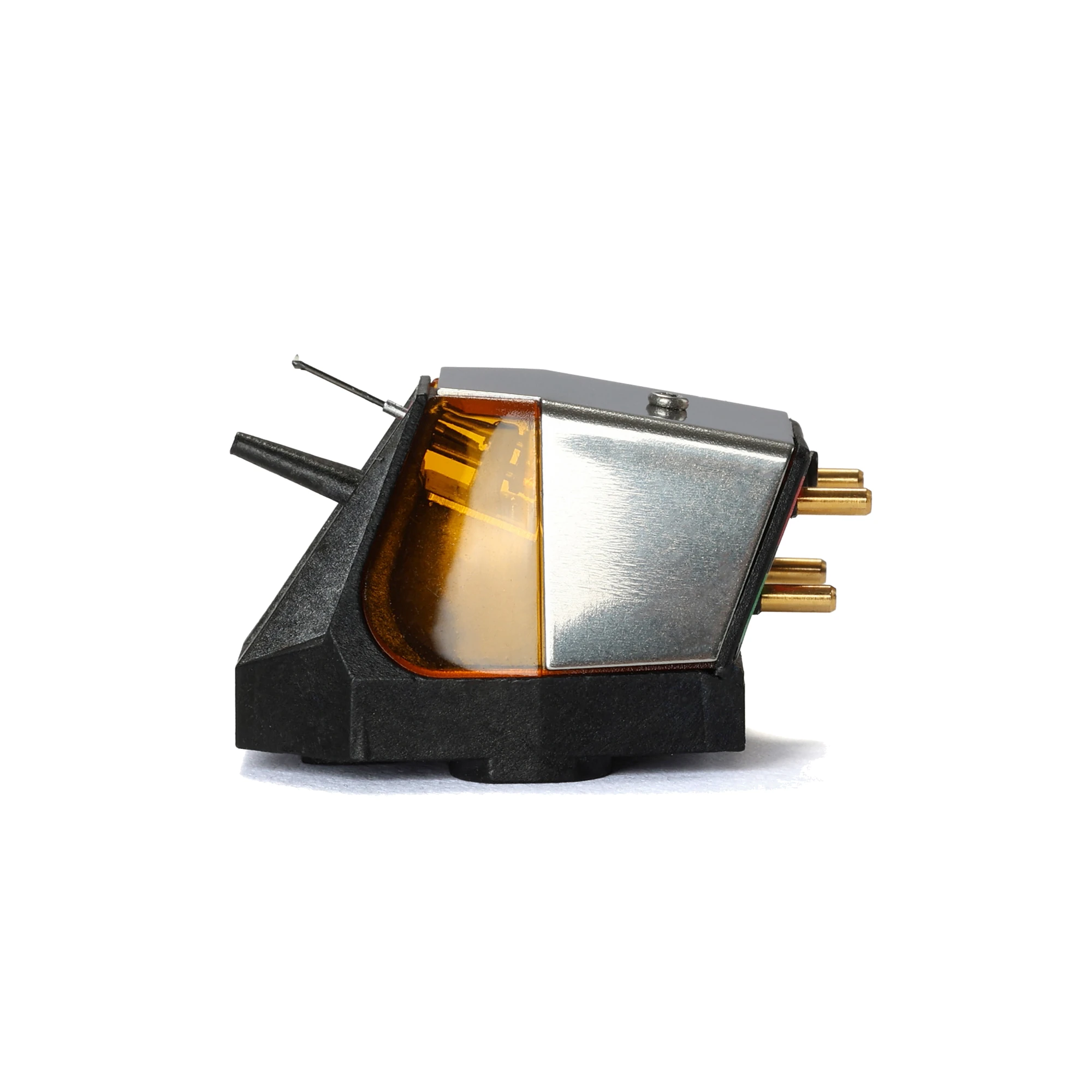 cartridge, Phono, Vinyl, goldene Pins, orangenes Gehäuse