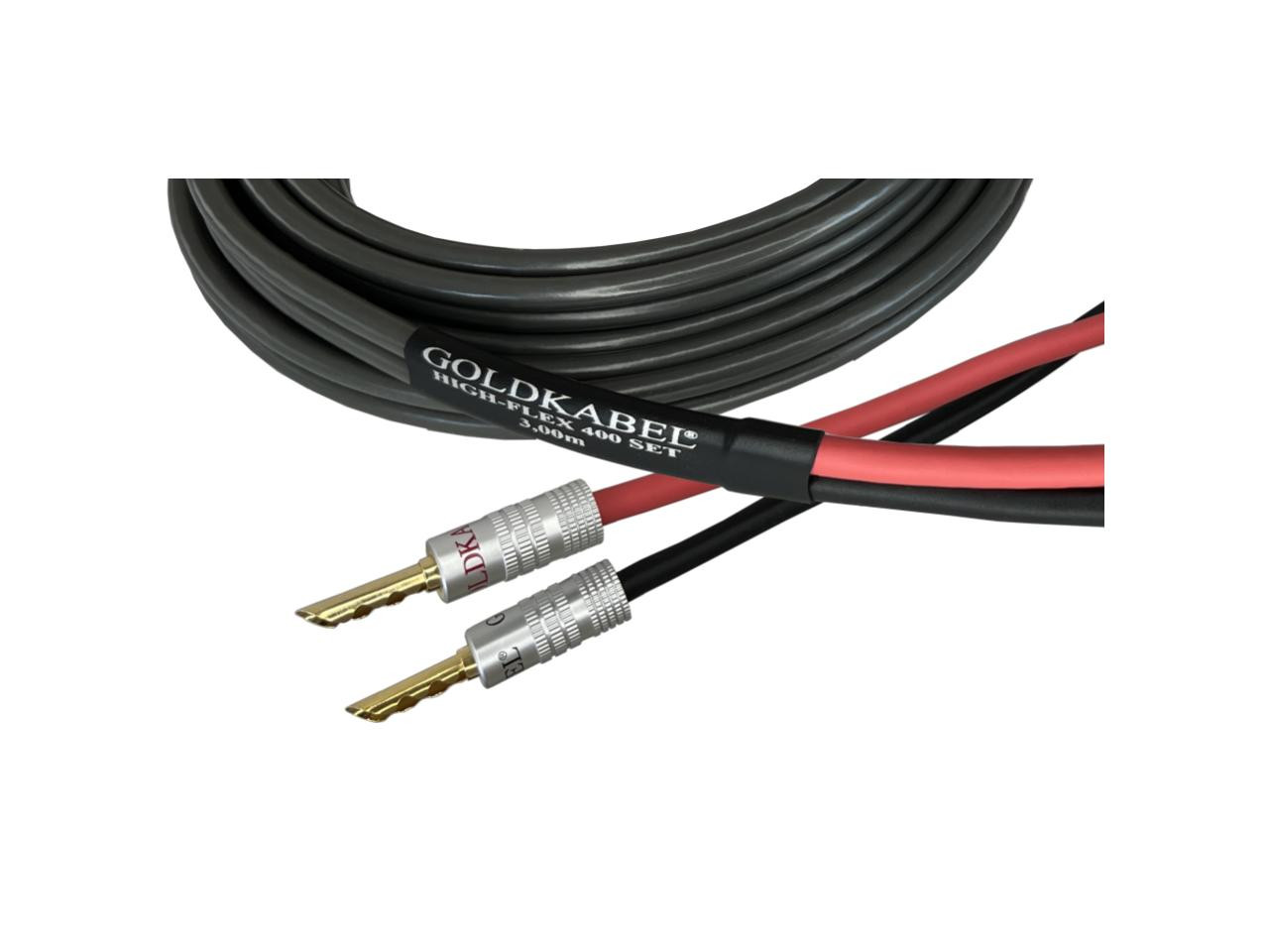lautsprecherkabel, audio-kabel, banana plug, rot schwarz, high-flex 400-set