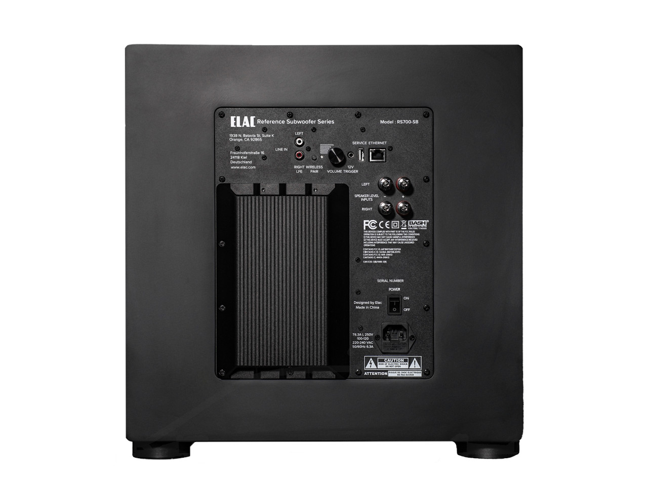 subwoofer, Rückseite Panel, Audio-Verstärker, schwarz, kompakt