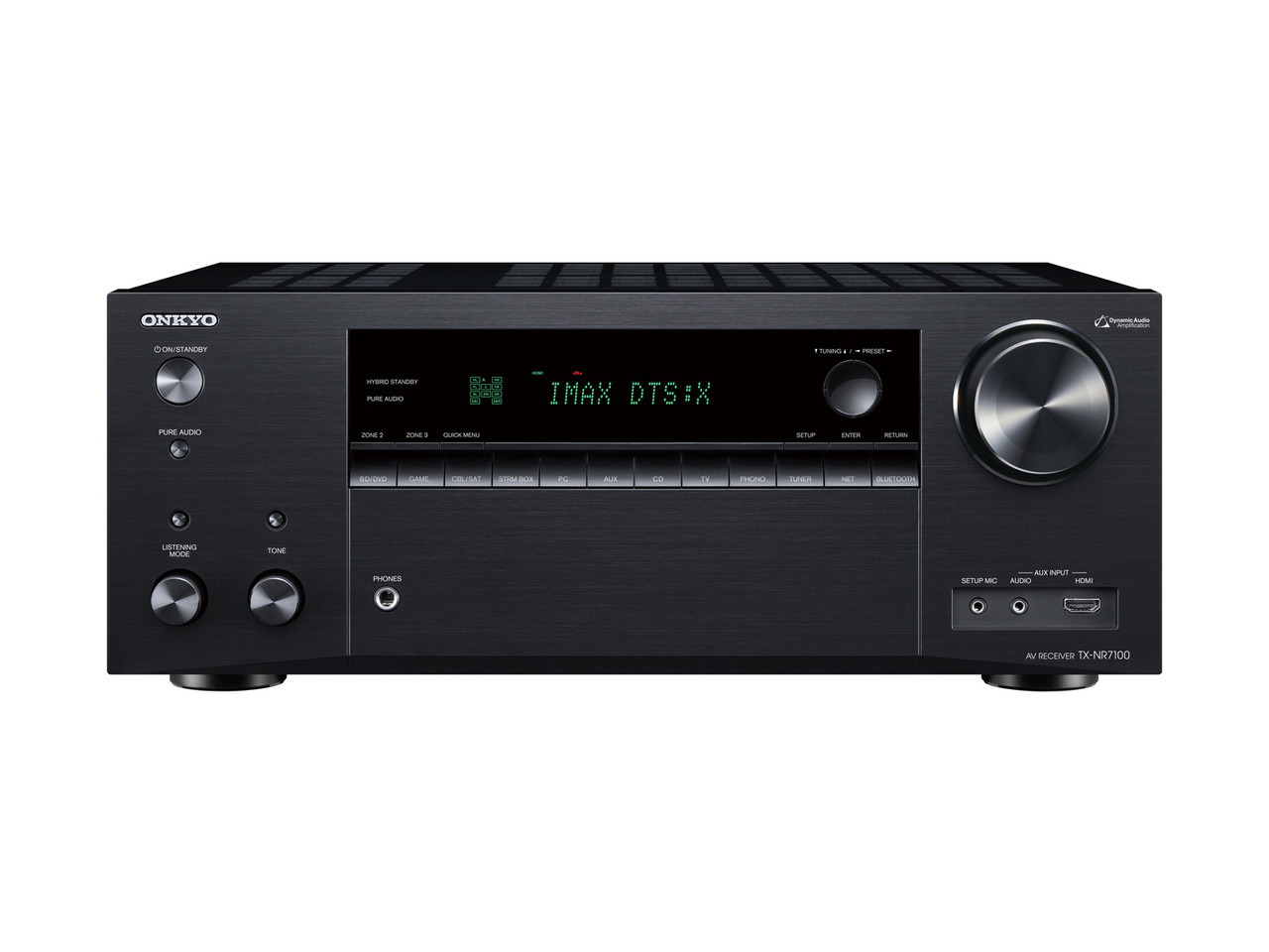 AV-Receiver, Onkyo, Schwarz, Digitalanzeige, Großer Drehknopf