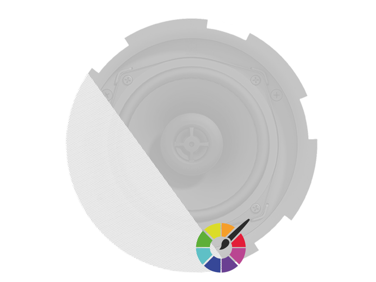 sprecher, woofer, gitter, rund, überwachung