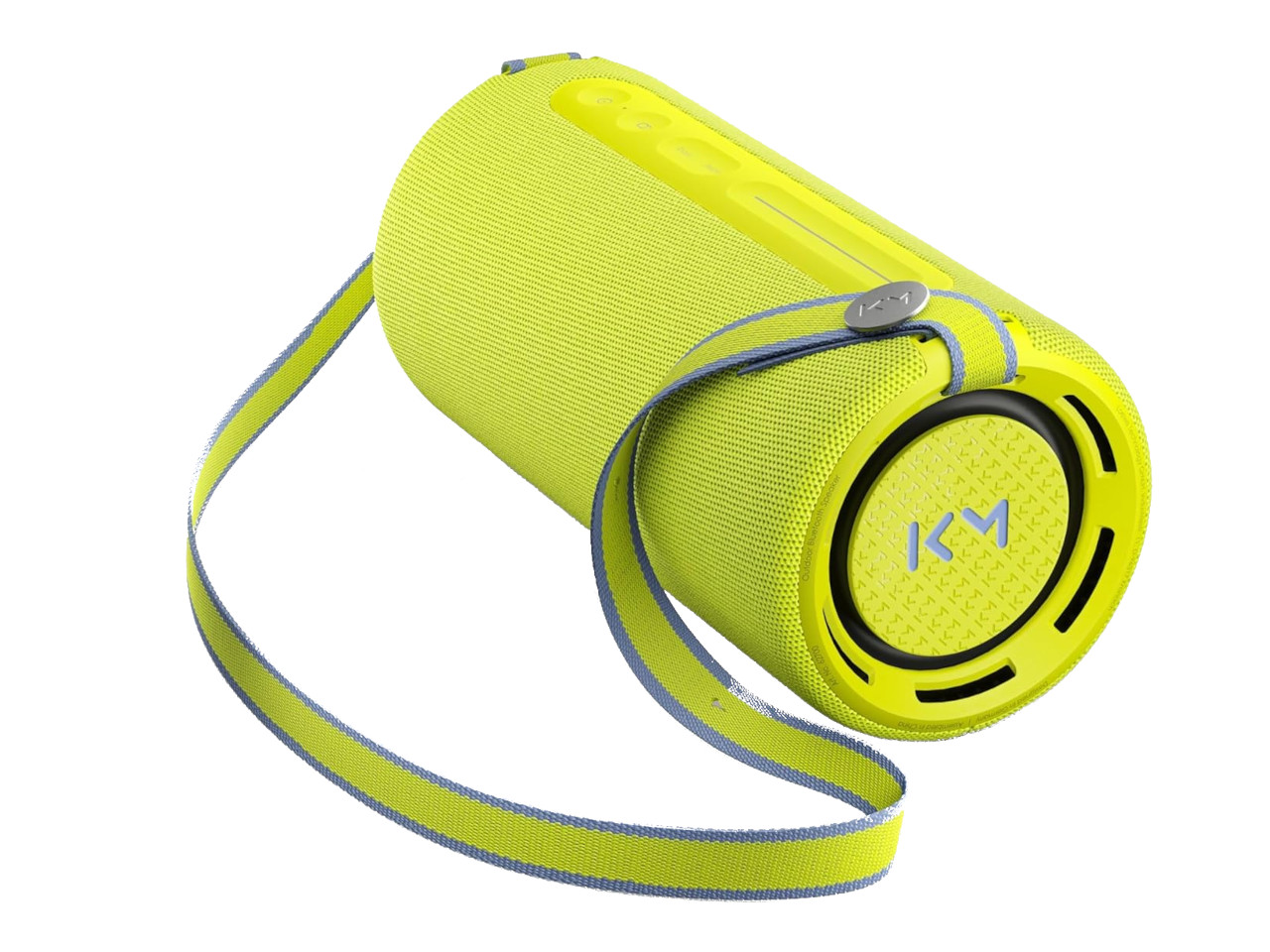 Bluetooth-Lautsprecher, Tragbarer Lautsprecher, Gelb, Gewebe-Mesh, Zylindrisch