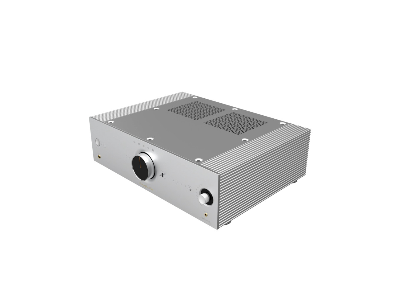 Hifi-Verstärker, Kühlrippen-Gehäuse, Metallgehäuse, Knopfregler, Vorneinstellungen