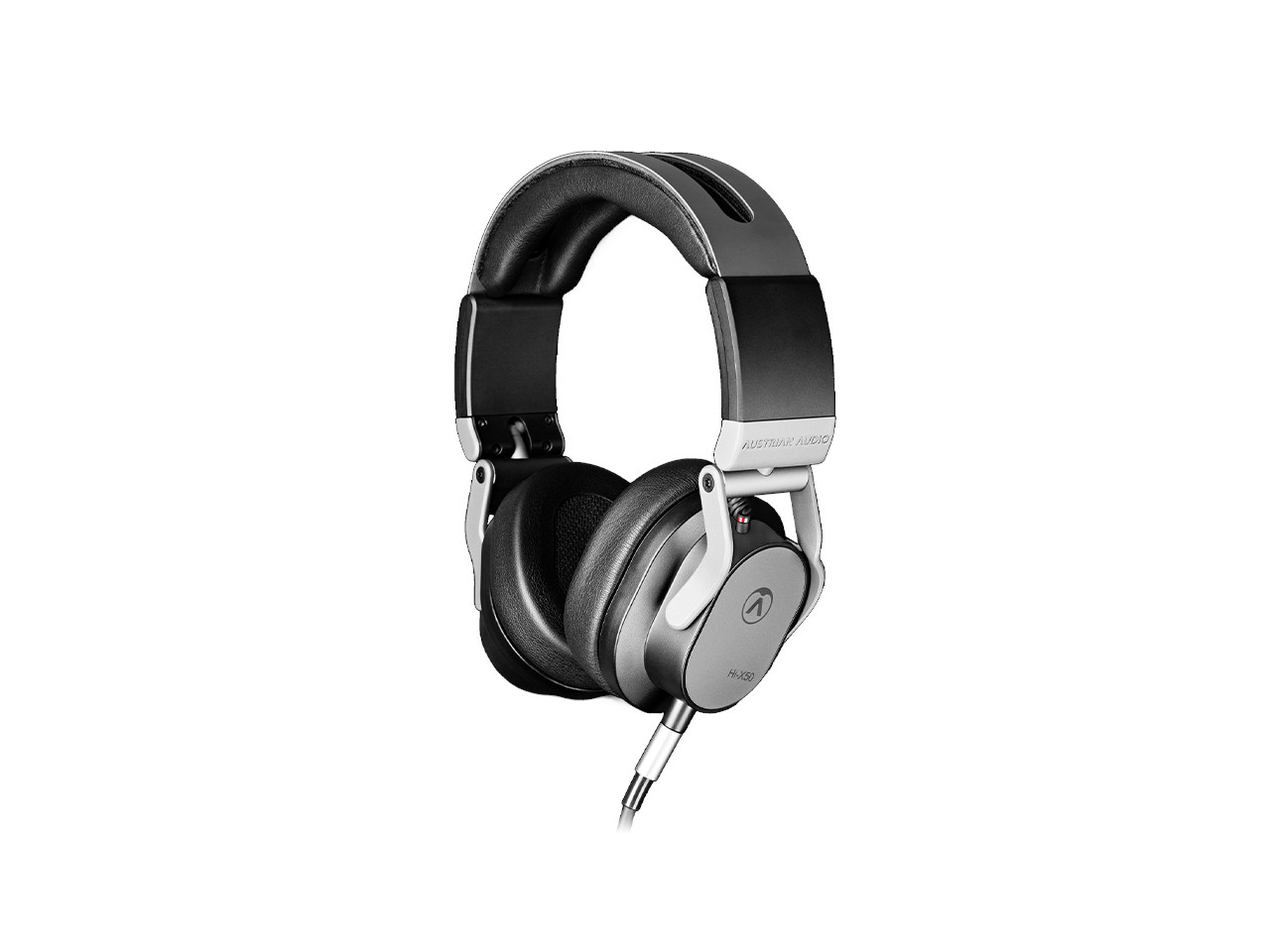 kopfhörer, over-ear, kabelgebunden, metallic, schwarz