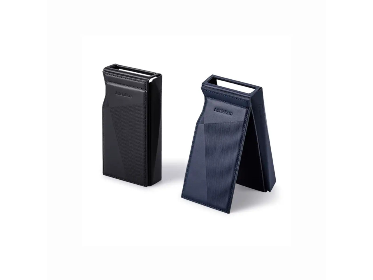 wallet, cardholder, leder, schwarz, blau