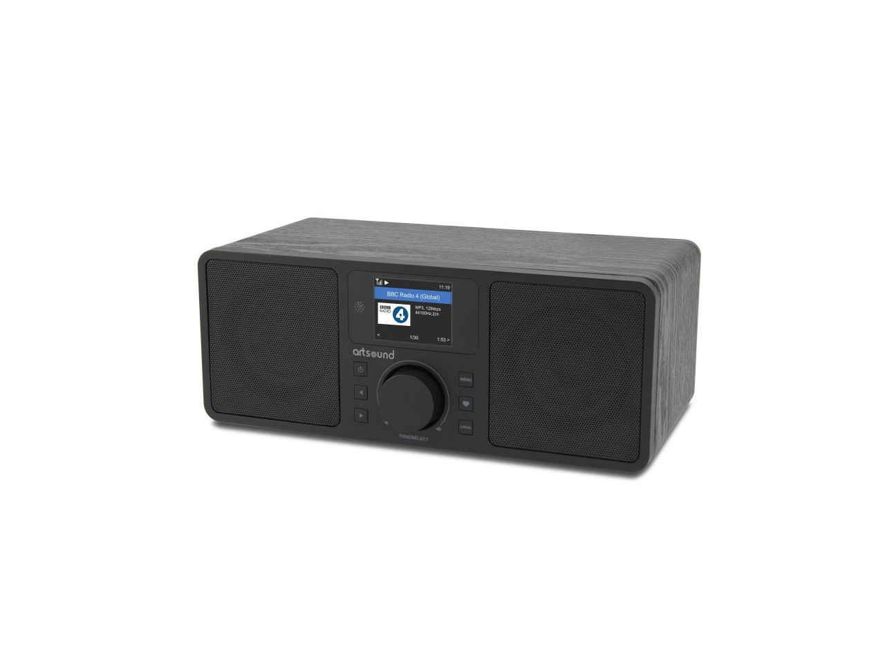 Radio, Lautsprecher, Musiksystem, digitale Anzeige, Holzoptik
