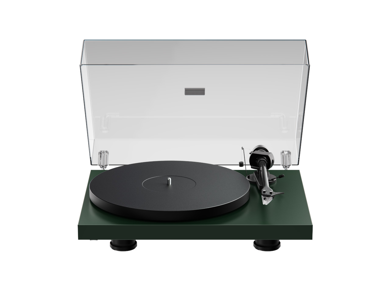 Plattenspieler, Turntable, Schwarz, Transparentgehäuse, Tonarm