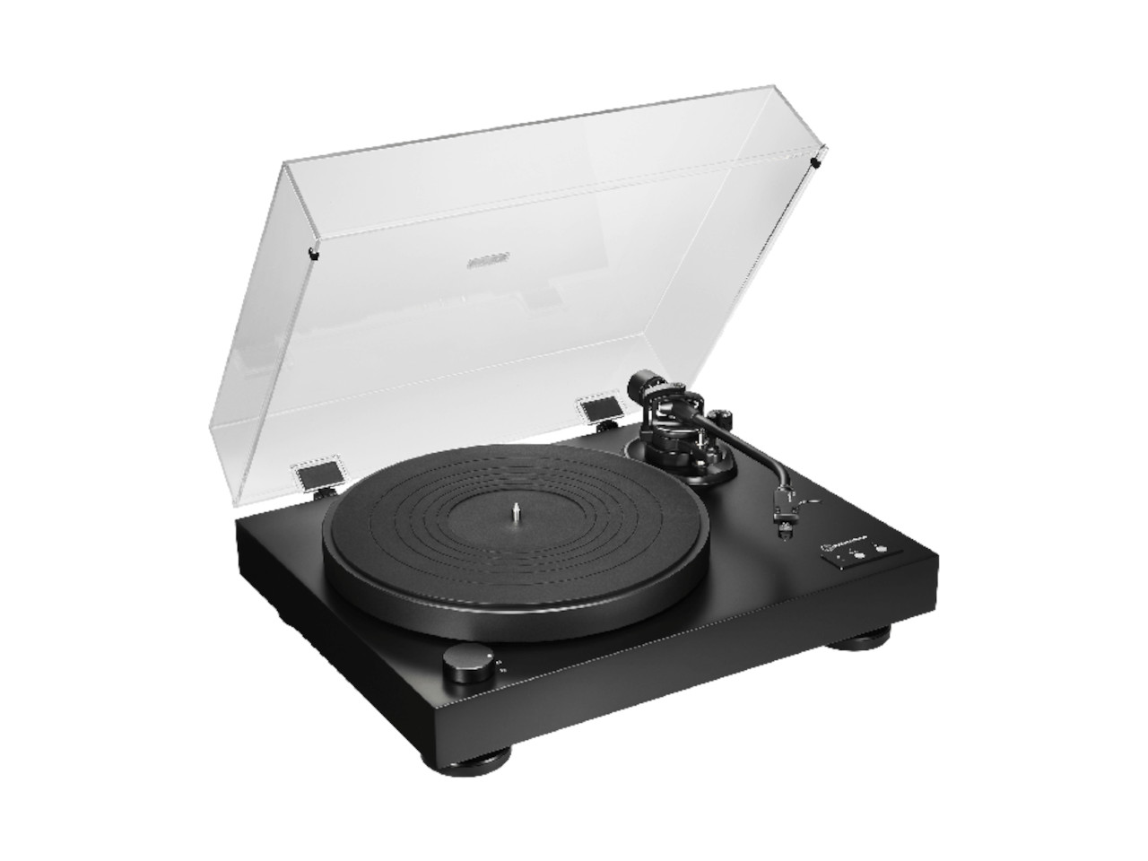 Plattenspieler, Turntable, Schwarz, Transparent-Deckel, Plattenspieler mit Abdeckung