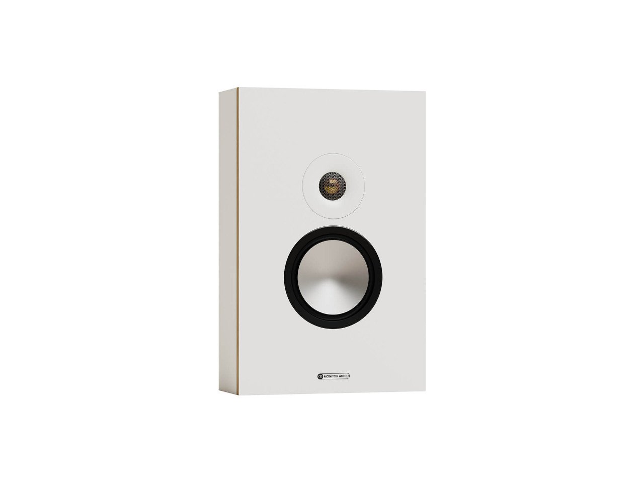 Passive Subwoofer, Lautsprecher, weiße Gehäuse, silberner Tieftöner, schwarzer Rand