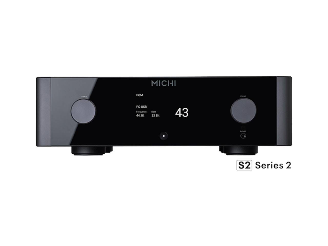Verstärker, Stereo-Verstärker, schwarze Frontplatte, Drehregler, S2 Series 2