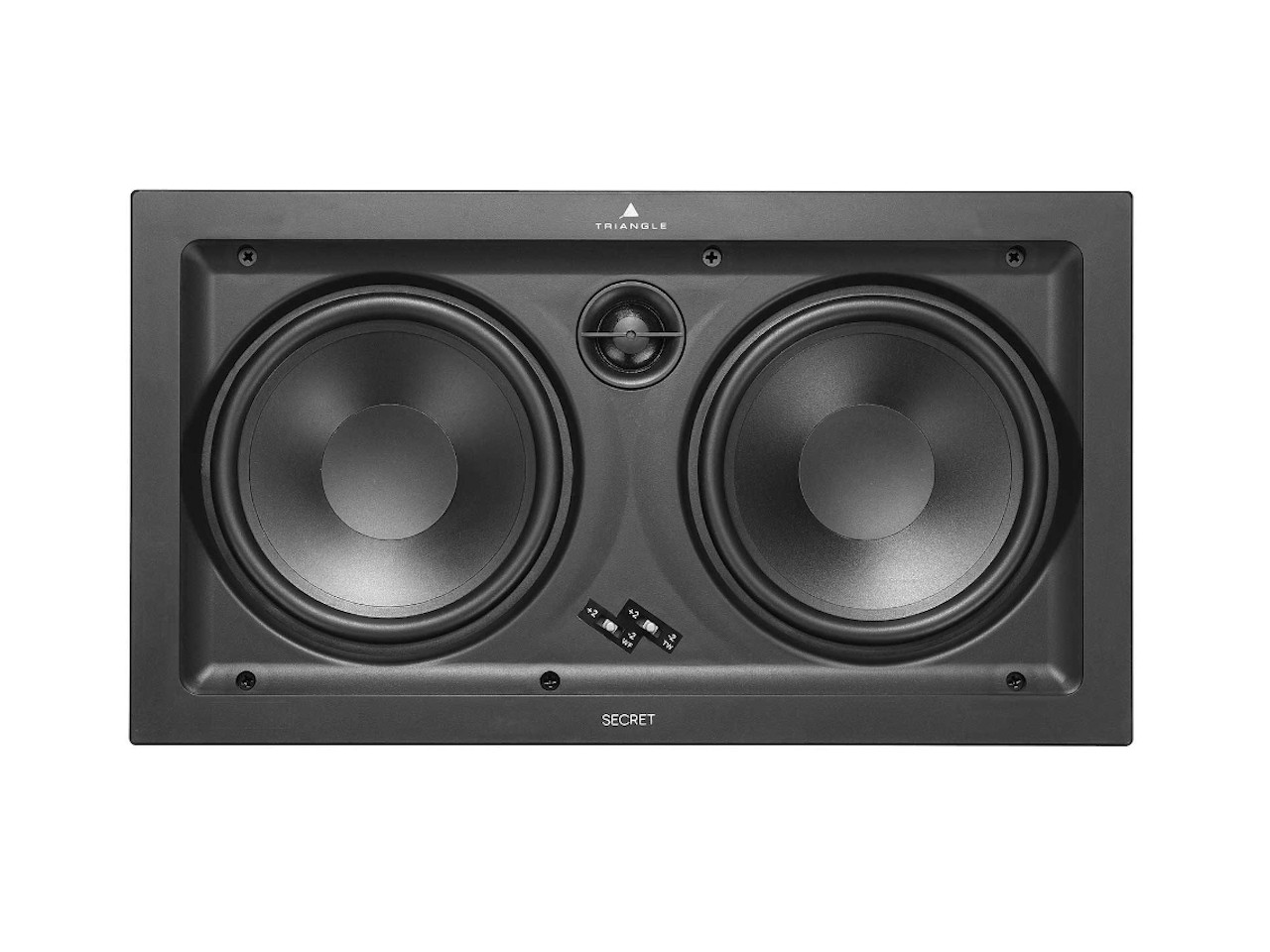 subwoofer, carsubwoofer, dual-woofer, flache-unterlage, grau-schwarz