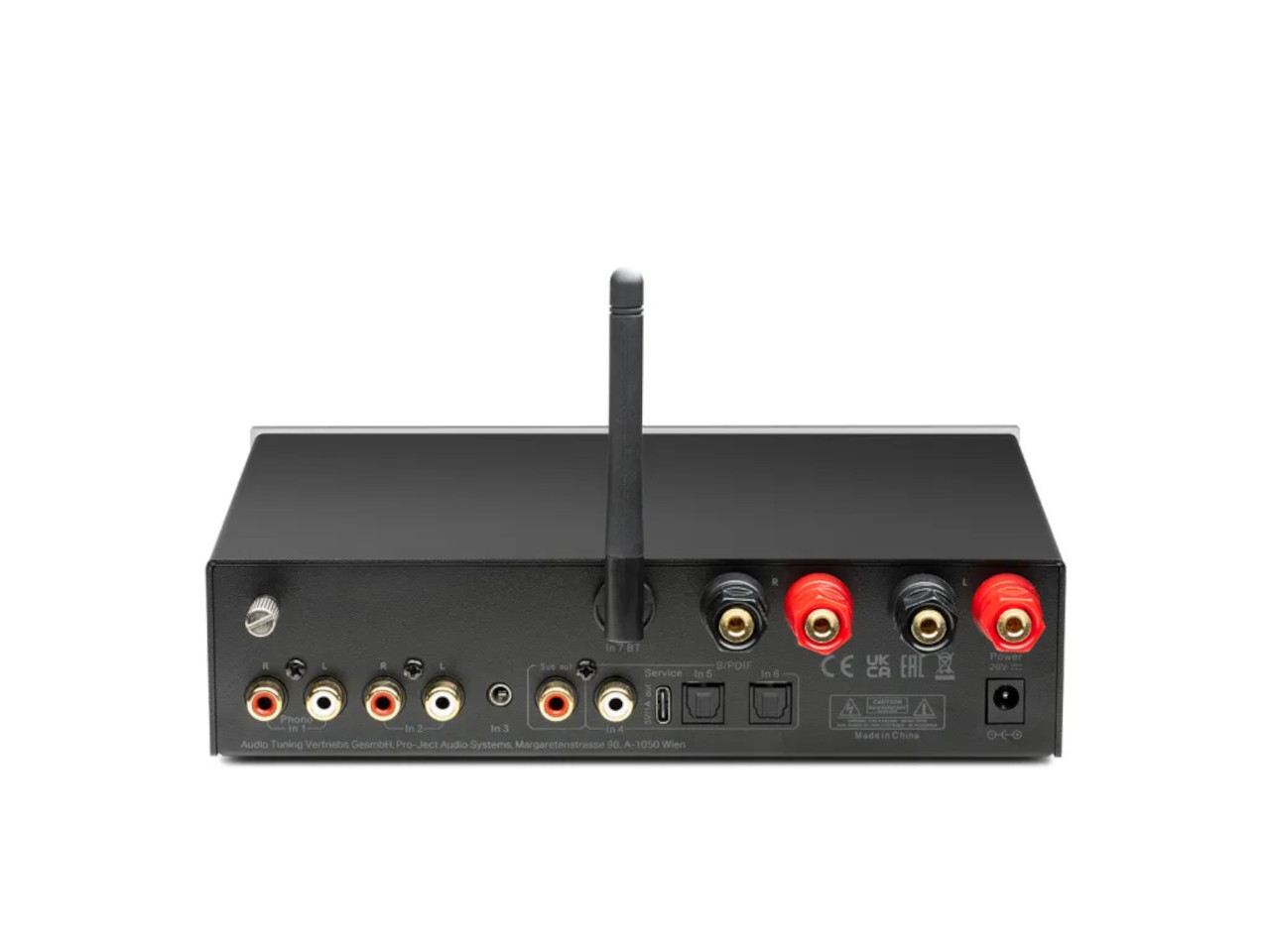 Rückseite Elektronik, A/V-Receiver, Antennenanschluss, RCA-Ausgänge, USB/Netzteil