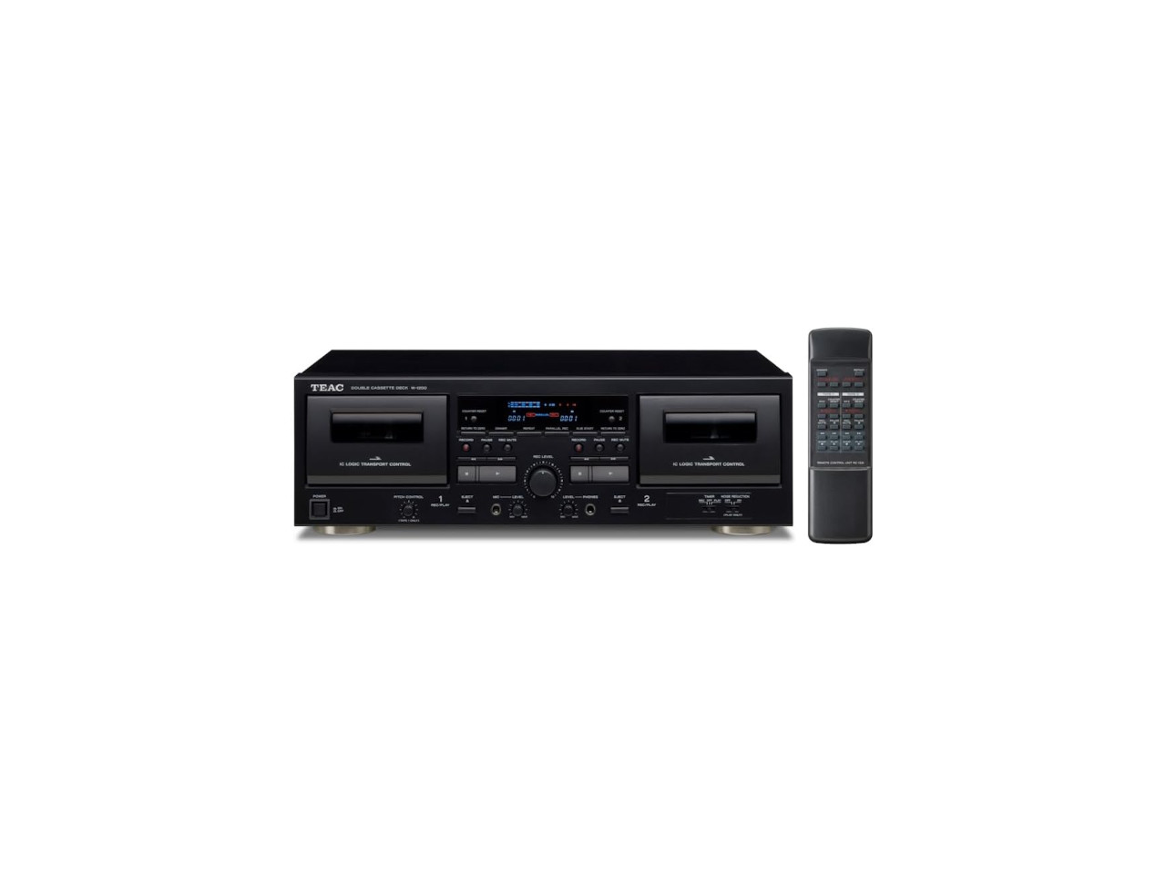HiFi-A/V-Receiver, Cassette-Deck, Dual-Cassette, Schwarz, Fernbedienung