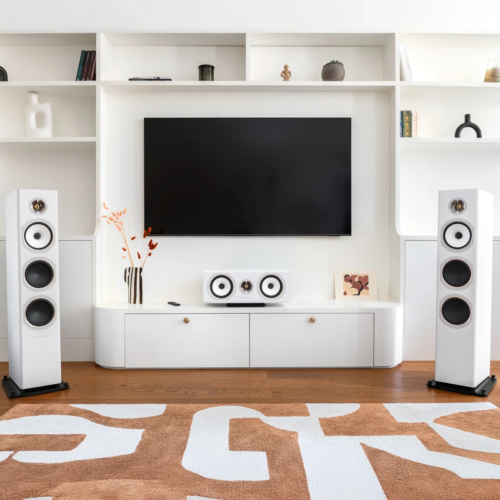 fernseher, tv-wallmount, standlautsprecher, hifi-anlage, kabelloses-system