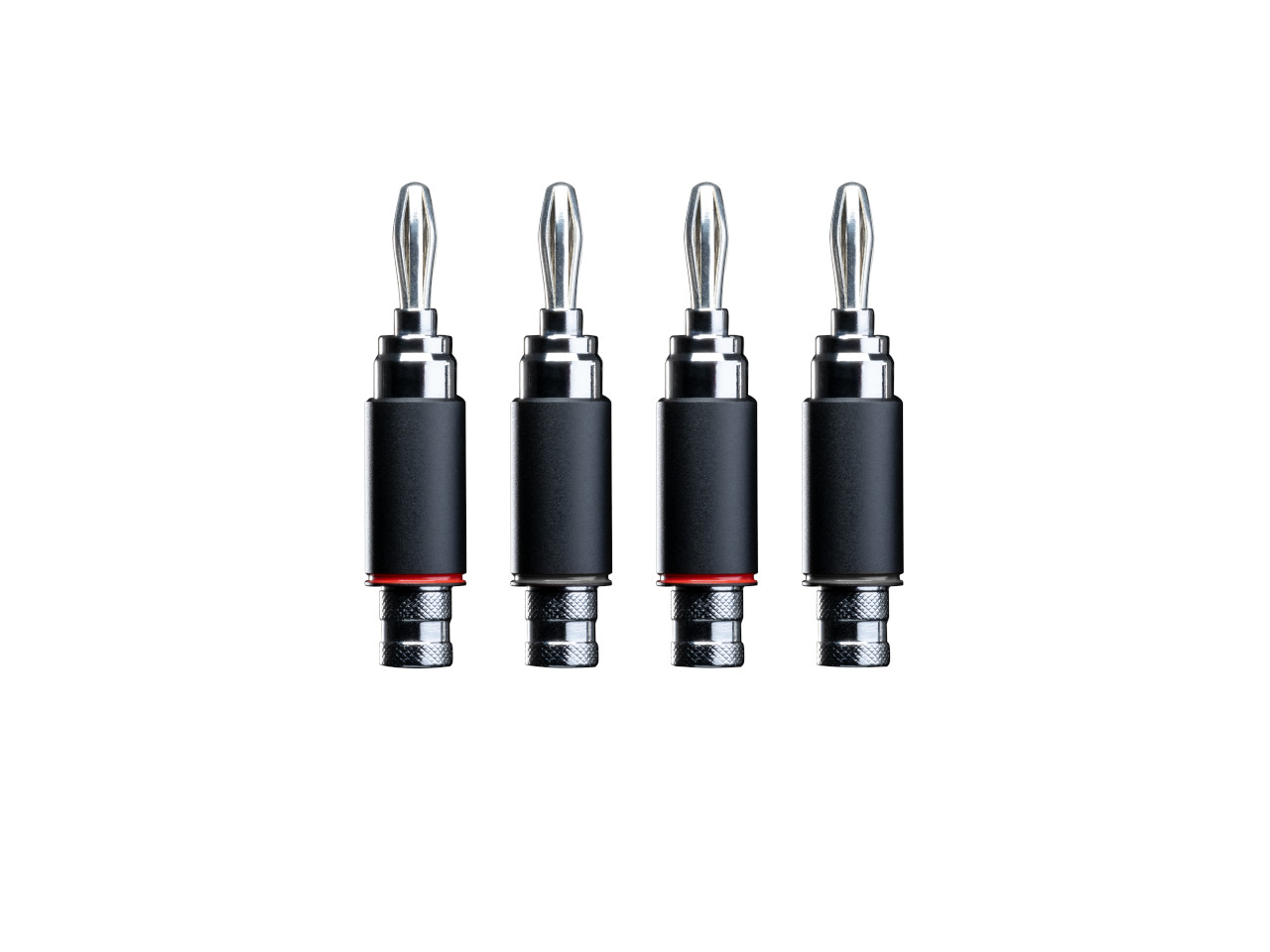 xlr banana plugs, audio jack, 4x plug, professioneller stecker, silber schwarz stecker