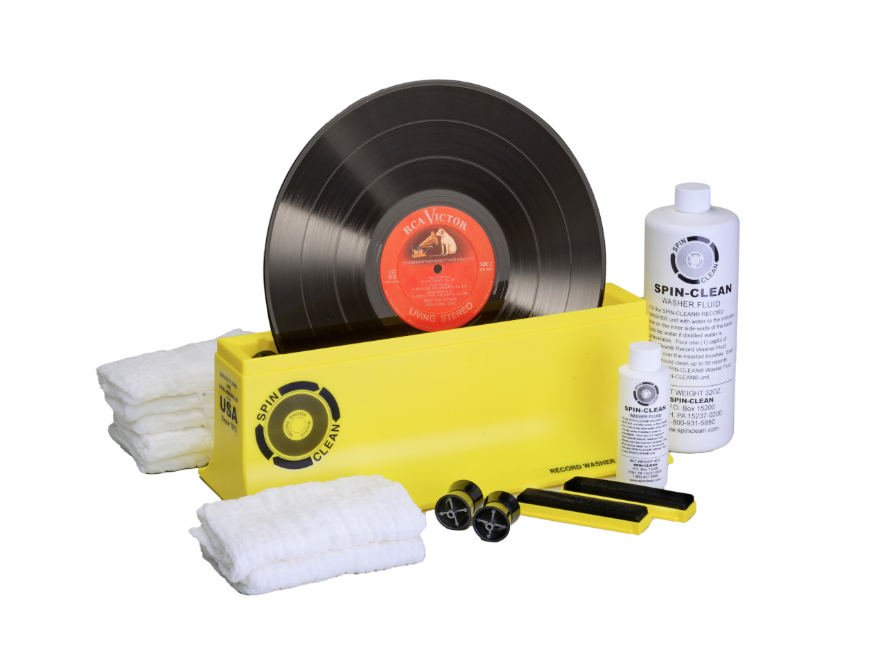 Record player cleaning kit, Vinyl record, Cleaning fluid, Microfiber cloth, Dust kit not included