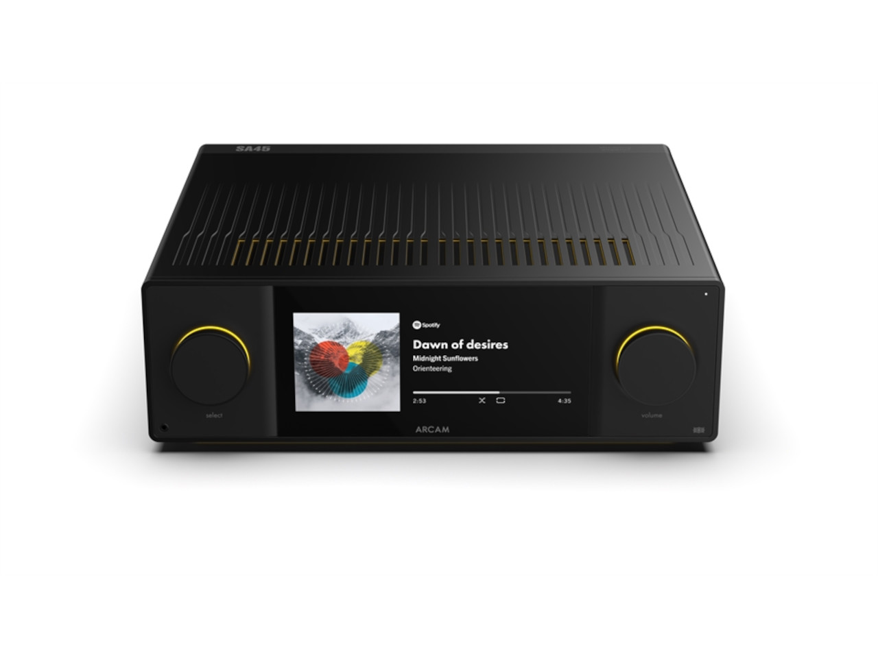 Stereo, Netzwerklautsprecher, Digitalanzeige, Schwarz, Drehknöpfe