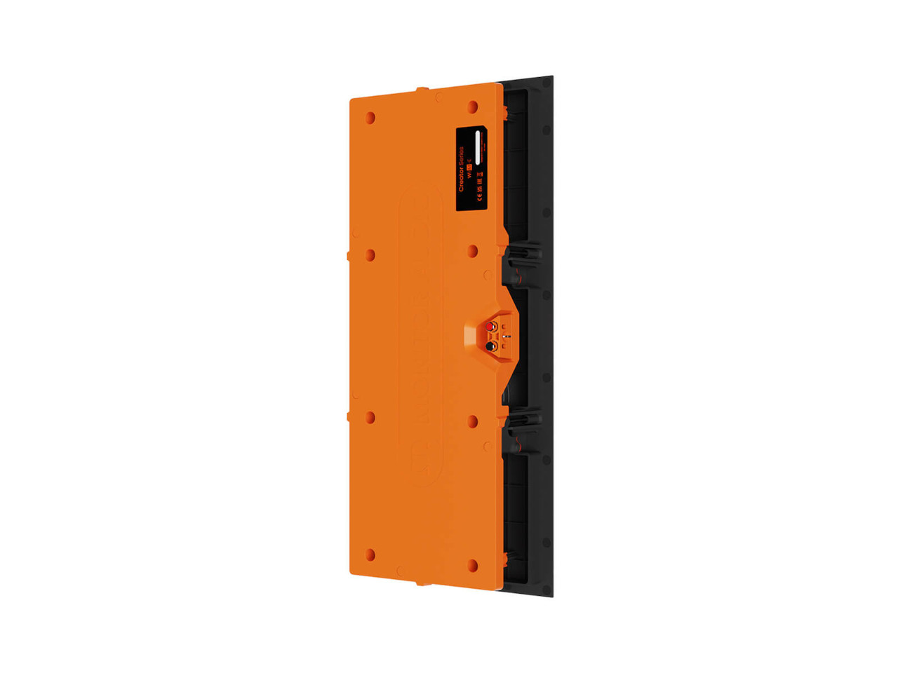 Kabel, Batterie, orangees Paneel, Anschlüsse, Montageplatte