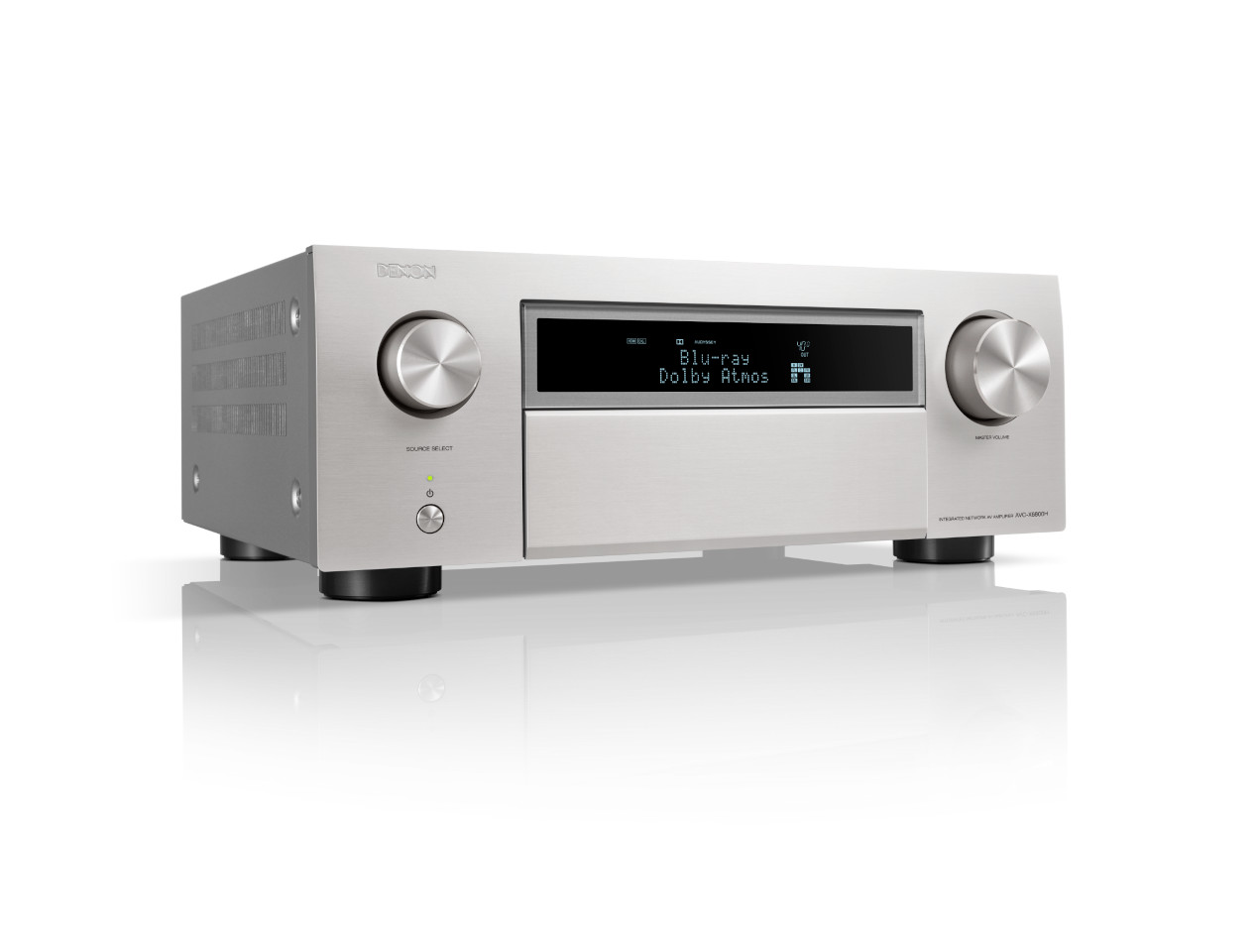 stereo receiver, verstärker, metallisch, digitalanzeige, kurbelknopf