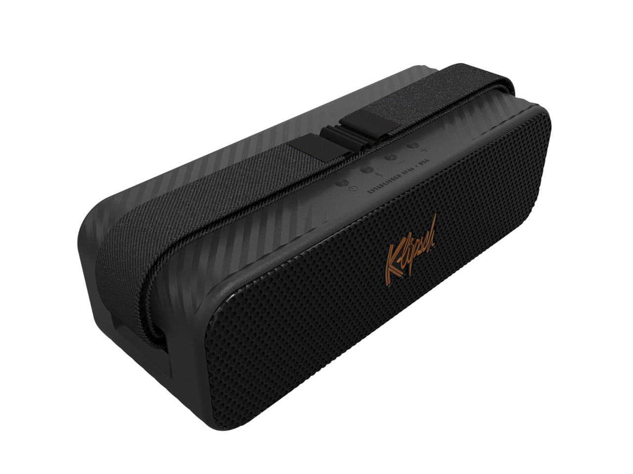 Bluetooth-Lautsprecher,  tragbar,  schwarz, Maschen-Gitter, Trageschlaufe