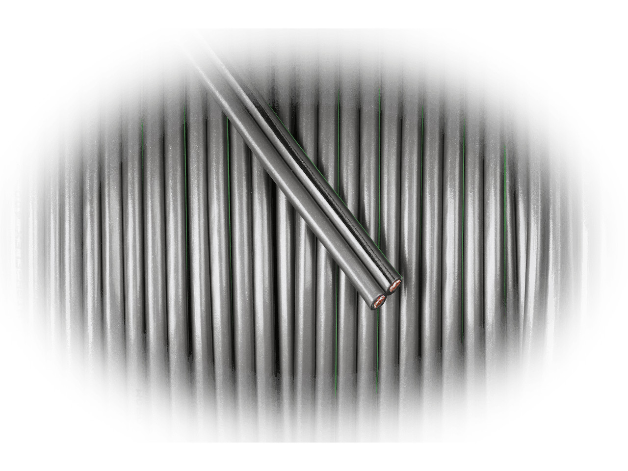 kabel, draht, metall, zweiadrig, rund