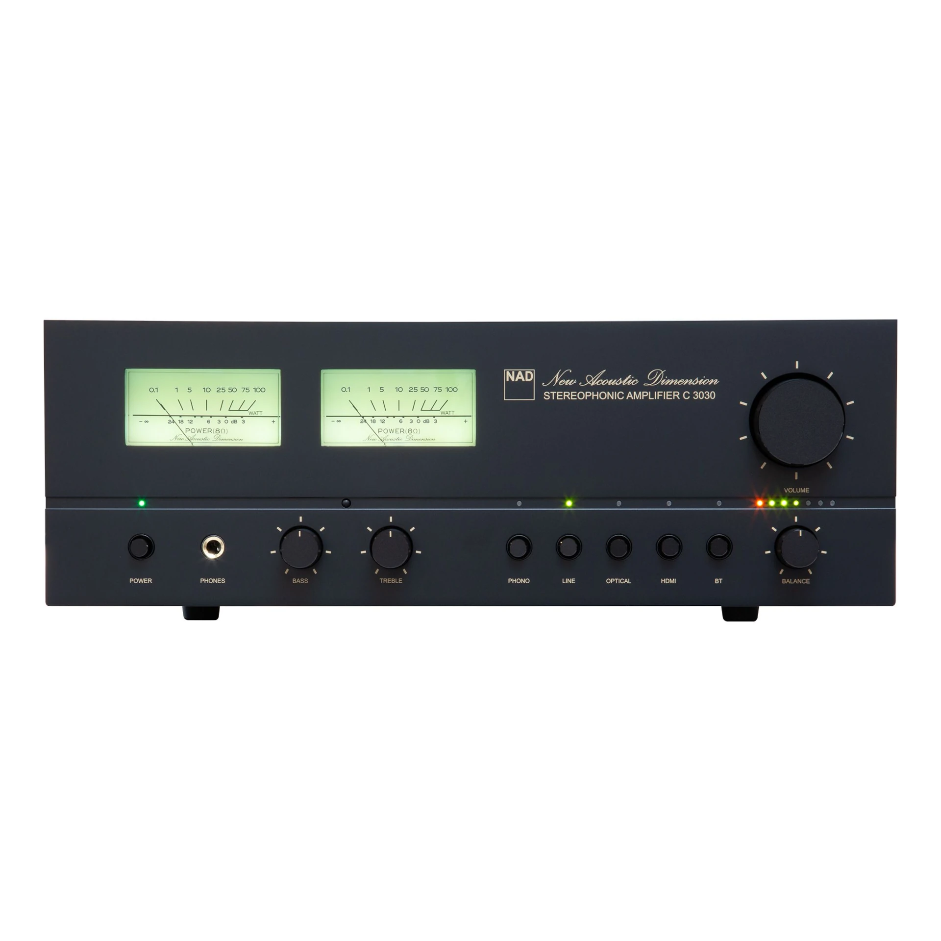 Stereophoner Verstärker, Vorverstärker, Vintage Audio, Dual-VU-Meter, Bedienknöpfe