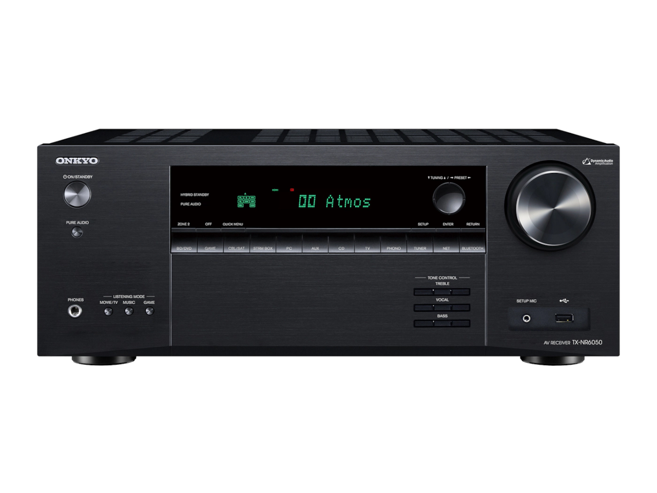 stereoempfänger, AM/FM-Tuner, digitale Anzeige, schwarzmetall, großer Lautstärkeregler