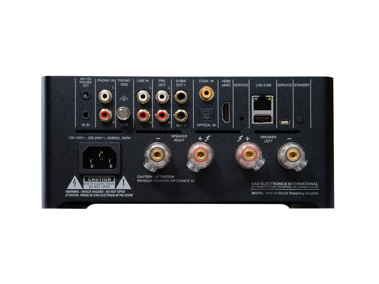 AV-Empfänger, Rückseite, RCA-Anschlüsse, Lautsprecheranschlüsse, HDMI-Eingang