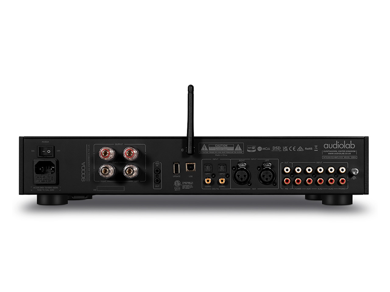 av receiver, rackmount, black, audio connections, antenna