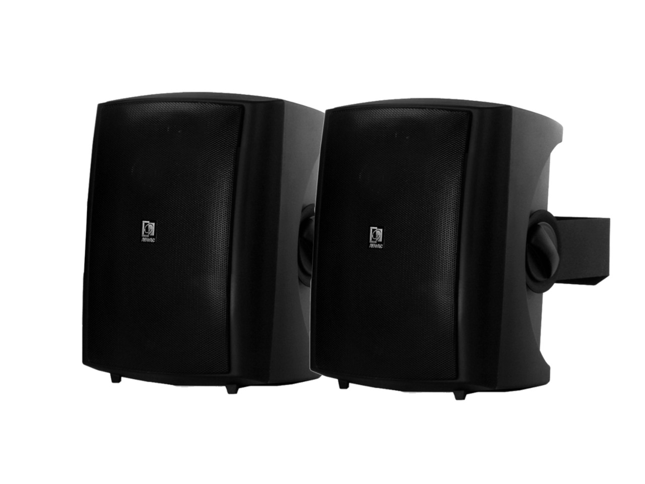 Lautsprecher, Stereosystem, Zwei Lautsprecher, Wandhalterung, Schwarz